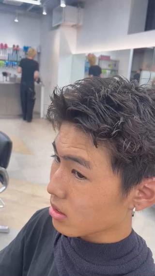 ショート パーマ メンズ 👑メンズパーマ屋 👑/栄/馬場斗生のヘアスタイル
