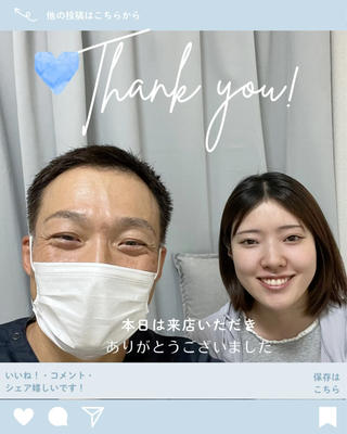 before
事務職特有の巻き肩・猫背、頭の位置のズレから頭痛も出やすい状態でした。
また、過去の脛骨骨折の影響で左重心となり、右足の足底アーチの崩れも見られました。

after
肩の動きがスムーズになり、巻き肩の改善に向けて一歩進めました。
次回は骨盤へのアプローチを加えて中心線を整え、さらに安定した姿勢を目指していきたいと思います！

一度の施術で整っても、日常生活のクセで20日前後で元の状態に戻りやすいため、2〜3週間以内でのメンテナンスをおすすめしております。
次回はより安定した状態をつくれるようサポートさせていただきますので、またぜひお待ちしております 