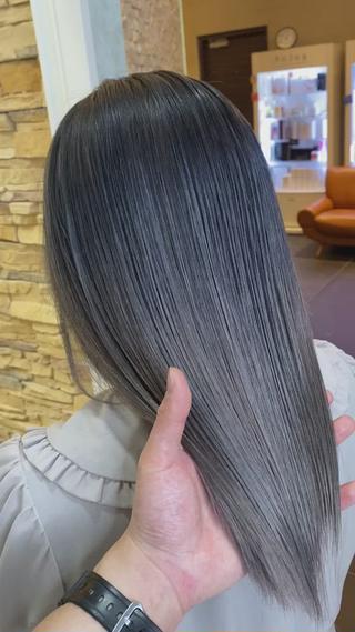 ロング 福岡縮毛矯正✨️ ストレート 向井和輝のヘアスタイル