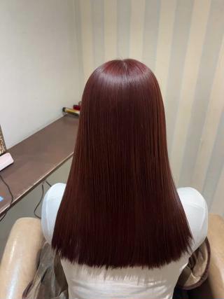 ロング カラー パーマ ふうか 心斎橋美容室のヘアスタイル