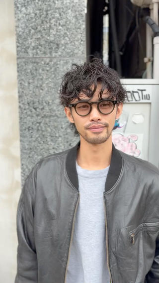 ミディアム パーマ メンズ 大谷 哲基のヘアスタイル