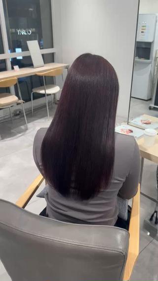 ロング RIKO/暖色カラー /縮毛矯正/ミニボブのヘアスタイル