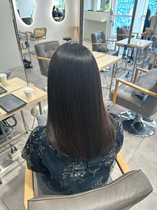 セミロング RIKO/暖色カラー /縮毛矯正/ミニボブのヘアスタイル