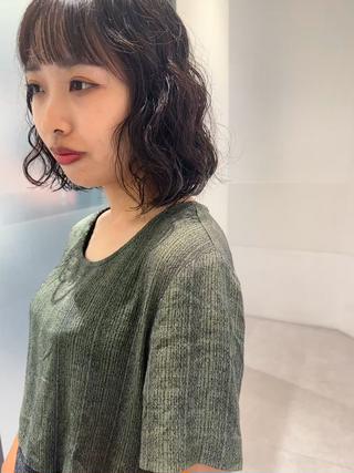 前髪外しのボブパーマ◎
#ショート　#ボブ　#パーマ 