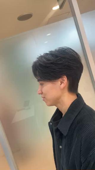 メンズ メンズショートボブ カミヤマリョウマのヘアスタイル