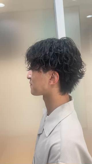 カット＋波巻きパーマ 