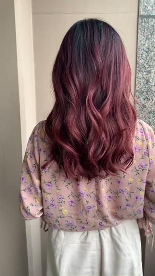 ピンクパープル☆グラデーション︎バレイヤージュ 