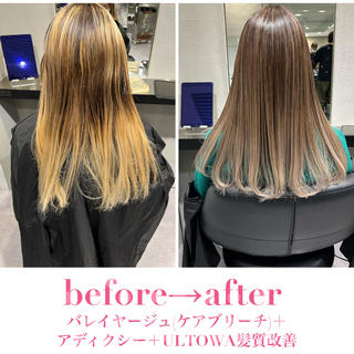 セミロング 髪質改善🌈縮毛矯正 荻原 達矢のヘアスタイル