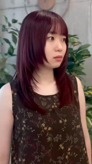 #海外ヘア#ハイレイヤー#海外レイヤー#ハッシュカット#シャギーカット#レイヤーカット#ロングレイヤー#ミディアムレイヤー#フェイスレイヤー#暖色カラー#ワインレッド#チェリーレッド 