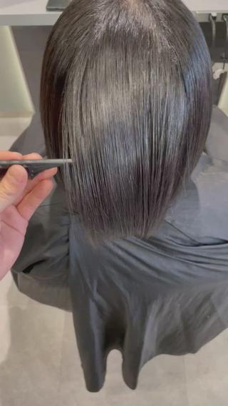 ボブスタイルに高濃度水素トリートメントをして広がり、パサつきを抑えました！

艶のある綺麗な髪になりました！ 