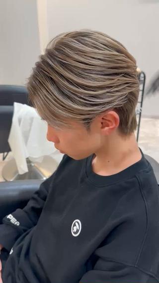 ミディアム カラー メンズ DAZZLE hair BLAST所属・メンズカットモデル /池戸晴也のヘアスタイル