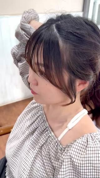 結んで可愛いお顔まわりのカット 