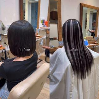 ロング SOU/エクステ /ダブルカラーのヘアスタイル