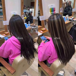 ロング SOU/エクステ /ダブルカラーのヘアスタイル