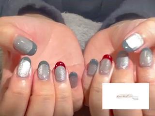 マグネットネイル　フレンチ 