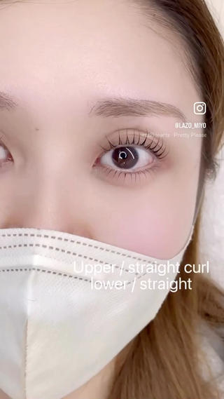 上下パーマで目の幅アップ下まつげを下げることで小顔効果にも◎ 