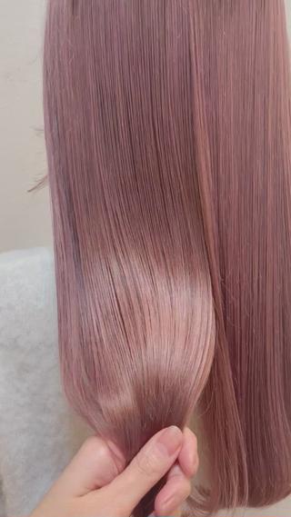 ブリーチ2回のピンクベージュ 