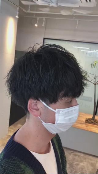 ショート パーマ メンズ ⚡️メンズ/波巻き/ 片岡篤宣/水戸⚡️のヘアスタイル