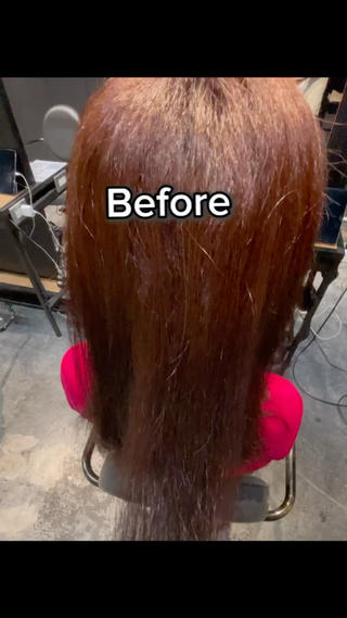 セルフカラー毛でダメージが大きく、髪も細めだったため、お薬の強度をかなり弱めてやらせていだだきました。
お客様によって1グラム単位で薬剤を調整をすることが可能ですので、無駄なダメージを負うことなく施術する事ができます
