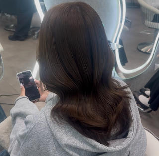ミディアム カラー ヘアアレンジ ブリーチなしW🎀 髪質改善／はのんのヘアスタイル