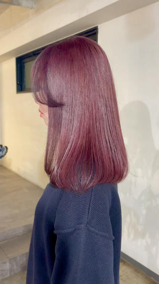 セミロング カラー 暖色カラー🍒 ケアブリーチ/akiのヘアスタイル