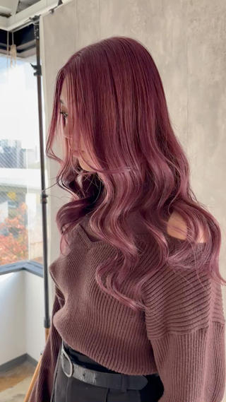 ロング カラー 暖色カラー🍒 ケアブリーチ/akiのヘアスタイル