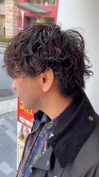 ミディアム パーマ メンズ メンズパーマ 特化/京橋/栗野のヘアスタイル