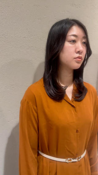 ミディアム 頭から整える美容師 松田のヘアスタイル