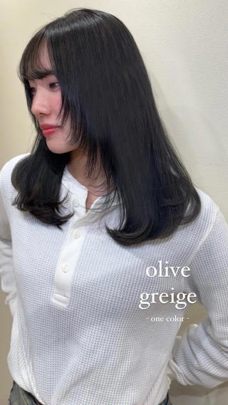 ミディアム カラー ワンホン×髪質改善 つのーか🩶‪🫧のヘアスタイル