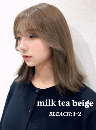 ミディアム カラー ワンホン×髪質改善 つのーか🩶‪🫧のヘアスタイル