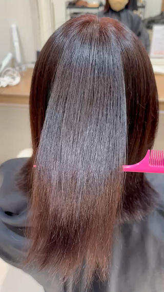 黒染め履歴（自分で）からブリーチなしでワンカラーだけでワインレッドに 