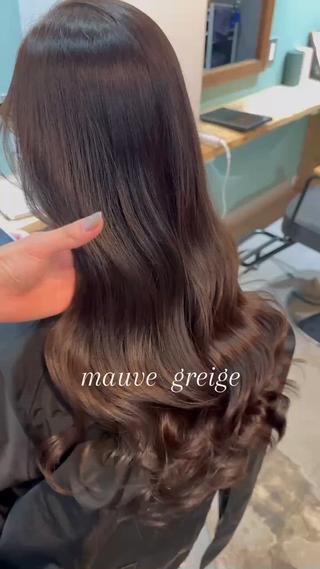 ロング カラー 髪質改善/美髪矯正/ ハッシュカット/韓国のヘアスタイル