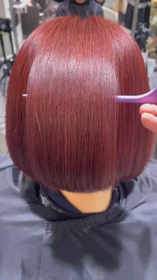 ケラチンのトリートメントでツヤツヤに仕上げました 