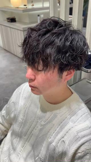 シャドウパーマ   スパイラル弱め 