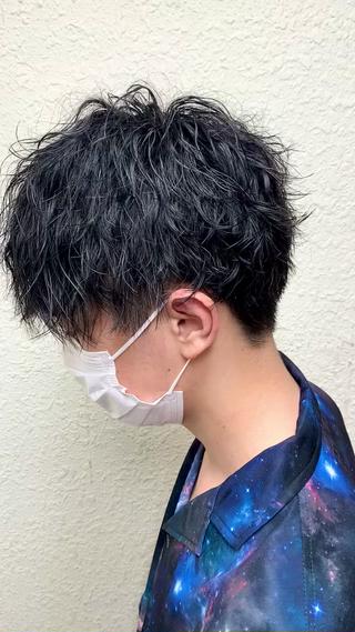 ミディアム パーマ メンズ LAGRECE大阪梅田店所属・美髪矯正・髪質改善 【中村吉孝】のヘアスタイル