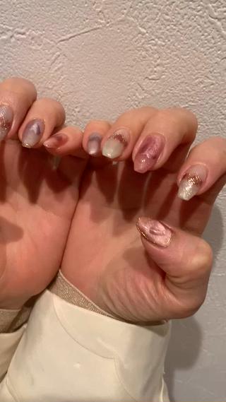 ハートマグネットネイル全指違うマグネット色です 