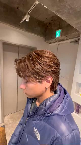 ブラウンハイライト
髪全体を一度ブラウンに染めて、その上にハイライトを入れました 