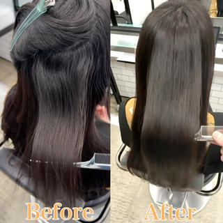 癖毛で膨らんでしまう髪も美髪矯正で毎日ツヤツヤな髪になります
#縮毛矯正 