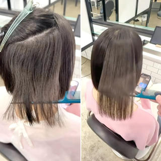 ミディアム Litmus hair salon所属・二子玉川/脱白髪染 /髪質改善/ソーエンのヘアスタイル