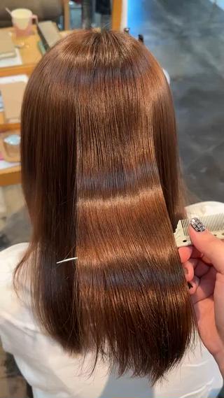 カラーしただけなのにこのツヤ️ 