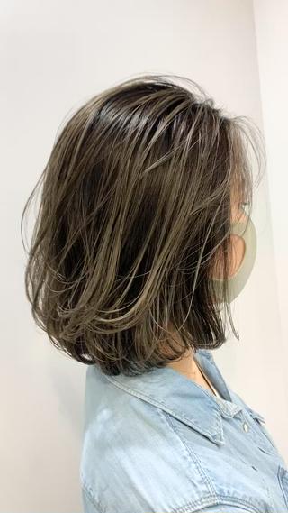 ミディアム カラー stair:case 武蔵小杉所属・髪質改善/ブリーチ 特化🧡‬‪田中颯士のヘアスタイル