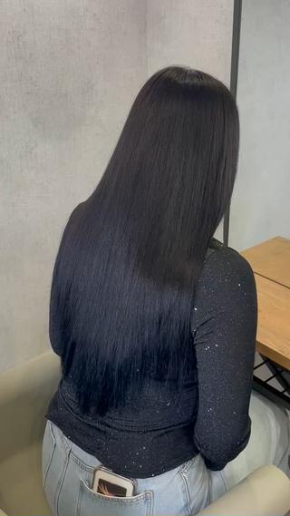 茶髪からブルーブラックに 