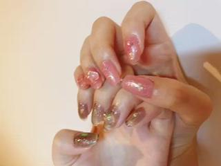 先端クリアネイル夏ver.です 
