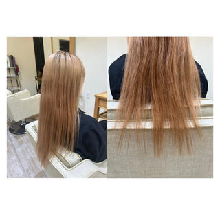 ダメージでパサついてしまった髪にトリートメントでここまでうる艶髪を手に入れることができます
ぜひ私にお任せください！ 