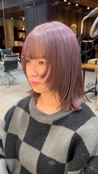 ミディアム カラー haco＋所属・圧倒的デザイン力 店長🎨RENAのヘアスタイル