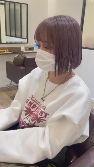 ミディアム カラー 渡辺 瑠美のヘアスタイル