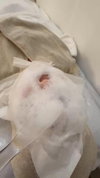 どのメニューにも泡洗顔がついております
フワフワで即寝