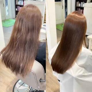 髪質改善ストレート
左側ビフォー、右側アフター
アフターは乾かしただけの仕上がり
 