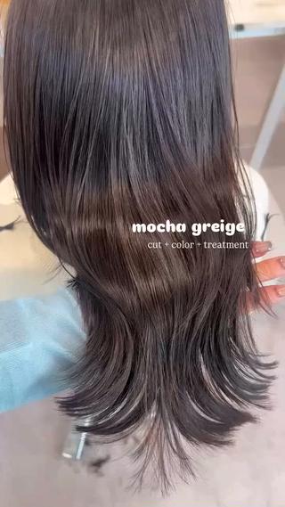 セミロング カラー 美髪矯正/髪質改善/ 艶髪🤍伊藤梨紗のヘアスタイル