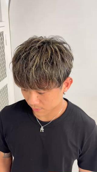 極細ハイライト
ブリーチ1回 